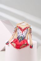 Justaucorps de gymnastique artistique pour femmes YIZHIJIAN, corset serré pour femmes, robe de danse de compétition en spandex rouge