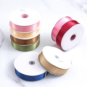 高品质双面4厘米工厂定制单面100%涤纶素色丝缎丝带卷 - Product Image 1