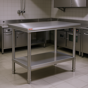 Mesa de Preparación de Acero Inoxidable Vevor, 35 x 24 x 31 Pulgadas, Altura Ajustable, Banco de Trabajo Comercial para Cocina - Product Image 2