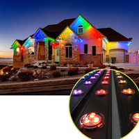 Awing - Vente en gros de lumières de piste de Noël permanentes, étanches IP68, IC UCS2904, programmables, lumières de gouttière étanches, lumières de bijoux