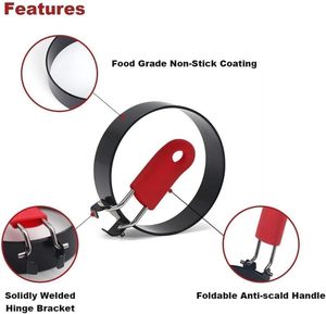 Pancake Rings Round Silicone Fried Egg Omelette Ring Mold Breakfast Sandwich Maker with Egg Cooker Ring - Product Image 3