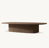 Table basse ovale en bois de style américain Table basse en chêne de luxe