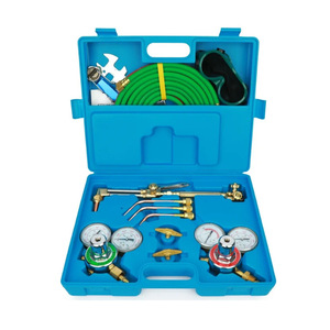 Kit de soudage et de découpe oxyacétylénique CFWELD, torche de style américain avec flexibles et manomètres, interrupteur simple plaqué cuivre - Product Image 4
