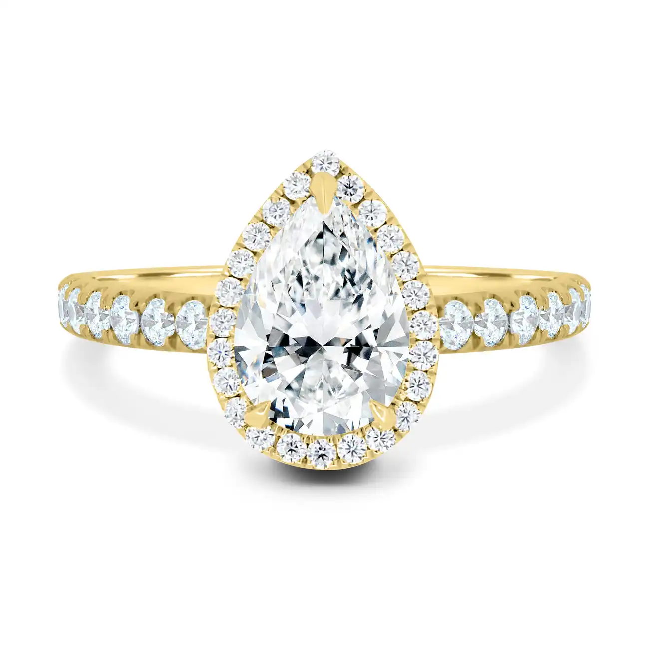 Individuelle Anpassung GIA IGI zertifiziert 2,2 Karat Perenform Ring Schmuck 18K Lab-Großen Diamant Verlobungsring Frauen