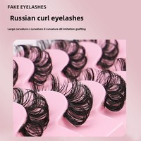 Faux cils russes 3D volumineux, courbure DD, bande complète, volume multicouche, en faux vison, aspect naturel dense, vente en gros