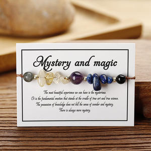 Joyería de cuentas de cobre Original, nueva piedra de cuentas de moda para pulsera, amatista, lapislázuli, piedra triturada geométrica con tarjetas - Product Image 4