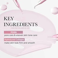 Masque facial en feuille de collagène PDRN à l'acide hyaluronique et à la vitamine C - Blanchissant, hydratant et anti-âge pour tous types de peau