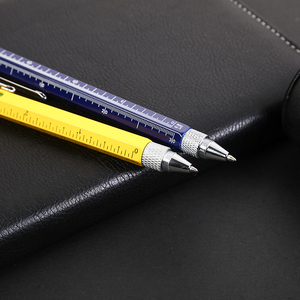 6-in-1 Multifunction Tech Tool <strong>Pen</strong> Ballpoint <strong>Pen</strong> with <strong>Multi</strong>-Color 1.0mm Writing Width Metal Stylus Ball <strong>Pen</strong> Level Screwdrivers - Product Image 4
