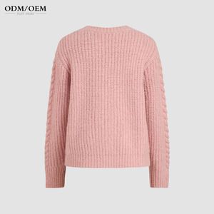 เสื้อสเวตเตอร์ผู้หญิงลายถักแบบคลาสสิก พร้อมโลโก้สั่งทำพิเศษ คอกลม สวมใส่สบาย เหมาะสำหรับฤดูหนาว - Product Image 5