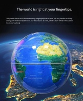 YUANZHOU Globe terrestre décoratif au design moderne, à lévitation magnétique, avec éclairage LED, en PC gonflable, aimant et adaptateur UE, pour chambre à coucher
