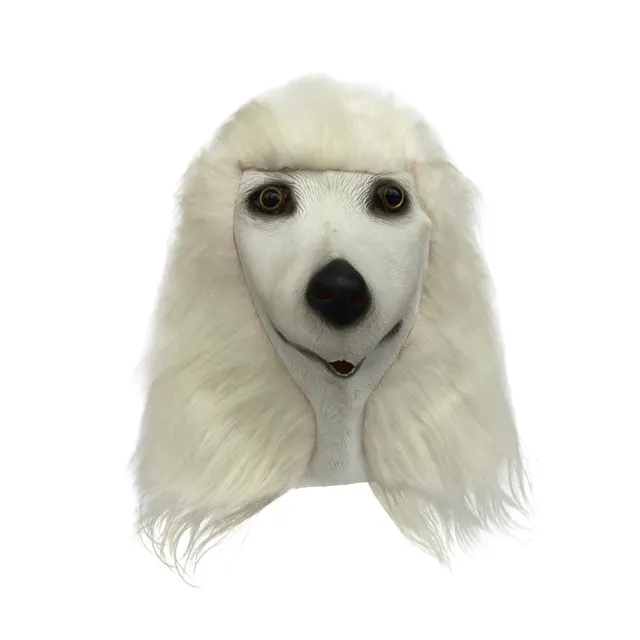 Samoye beyaz kaniş kafa köpek maskesi yetişkin gerçekçi hayvan lateks maske cadılar bayramı Cosplay sahne parti maskeleri
