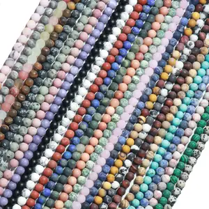 Factory Price Dull Polish Frosted Round Loose Gemstone Beads, Matte Natural Agate Stone Beads For Jewelry Making