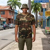 T-shirt en maille respirant pour homme, camouflage, idéal pour les fêtes et festivals de musique des Caraïbes, avec chapeau bob – Vente en gros OEM, fournisseur 2027