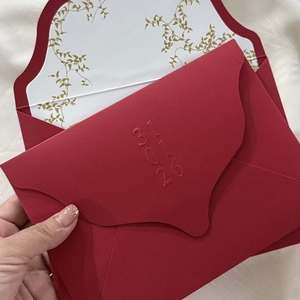 Enveloppe personnalisée avec estampage à chaud doré, carte de vœux pour mariage ou événement, impression offset, logo personnalisé, carton personnalisé - Product Image 2