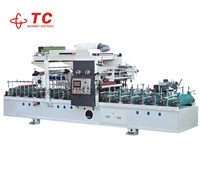 Fabrication de machines TC aggloméré wpc panneau de porte PVC PET Film machine à plastifier PUR colle chaude profilé machine d'emballage