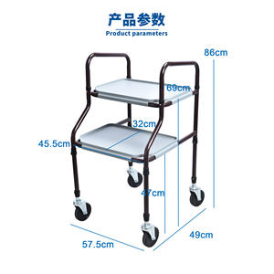 Multi-Functional Double-Layer <b>Storage</b> Rack Trolley Customizable Wrought Iron Auxiliary Mobile Hotel Beverage <b>Cart</b> Cross-Border - Product Image 2