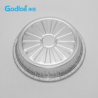 Barquette en aluminium de qualité alimentaire durable et bon marché de 8 pouces, jetable, ronde, avec couvercle en papier