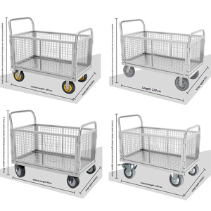 Chariot pliant JIGONG avec barrière de chargement, remorque logistique, chariot de transfert pour supermarché, chariot à plateau à motifs - Product Image 5