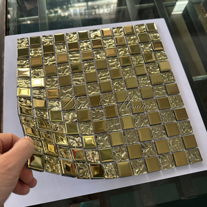 Golden <span class=keywords><strong>Series</strong></span> hiện đại khảm thủy tinh tường gạch thân thiện với môi nhà bếp backsplash tắm khách sạn nhà Máy Giá sang trọng mặt tiền trang trí - Product Image 2