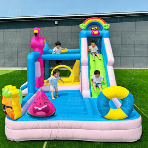 Kids <b>Inflatable</b> House <b>Water</b> <b>Slide</b> With Blower Backyard Jumping Castle Pool and Gun for Outdoor Play NB-93016 <b>Inflatable</b> Construc - Product Image 6