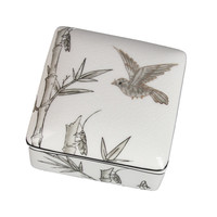 JW009 — boîte à bonbons en céramique classique, petite boîte à cadeau, oiseau blanc, cendrier avec couvercle, décoration de la maison