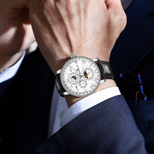 Orologio da Uomo alla Moda, Nuovo Prodotto con Calendario a Tre Quadranti e <span class=keywords><strong>Stelle</strong></span> e Luna sul Quadrante Frontale - Product Image 4