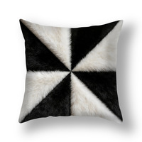 Housse de coussin YINUAN moderne noire et blanche, motif abstrait de fleurs, taie d'oreiller décorative pour canapé