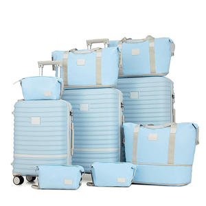 Ensemble <span class=keywords><strong>de</strong></span> bagages <span class=keywords><strong>de</strong></span> cabine 9 pièces du fabricant avec roulettes pivotantes, <span class=keywords><strong>valises</strong></span> rigides extensibles pour bagages <span class=keywords><strong>de</strong></span> voyage à roulettes - Product Image 2