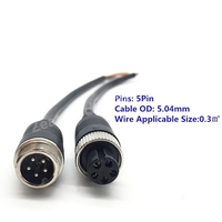 Conectores de Cable GX12 de 2m, 2 Pines, 3 Pines, 4 Pines, Cable de Extensión con Conector Macho a Hembra, M12 de 5 Pines y 6 Pines
