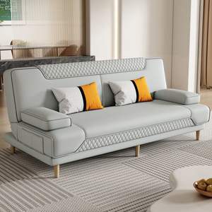 Canapé-<span class=keywords><strong>lit</strong></span> - Canapé-<span class=keywords><strong>lit</strong></span> en tissu simple et pliable à double usage pour les petits salons, canapé inclinable confortable - Product Image 5