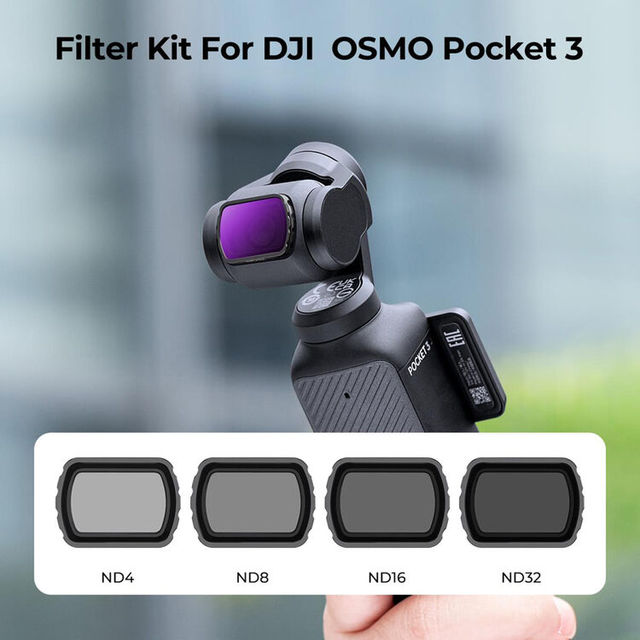 K&F Concept Magnetic ND4+ND8+ND16+ND32 Filters Kit for DJI Osmo Pocket 3 SKU.2093