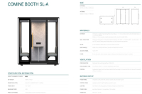 Cabine de bureau modulaire insonorisée portable Comine, acoustique, avec cadre en alliage d'aluminium et poignées en bois écologiques pour villa