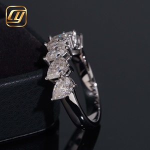 Anillo de Diamante Cultivado en Laboratorio con Corte Pera, Oro Blanco, Anillo de Compromiso para Mujer, Certificado IGI, Estilo Clásico, Anillo de Joyería de Plata 925 para Mujer - Product Image 3