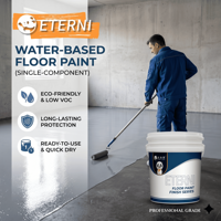 Peinture et revêtement époxy auto-nivelant monocomposant à base d'eau ETERNI, imperméable, 20 kg, pour usage intérieur/extérieur