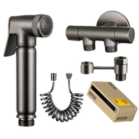 Homedec Ensemble de pulvérisateur de bidet portatif moderne Shattaf en laiton, écologique, installation facile, pour toilettes et salle de bain, fixation murale