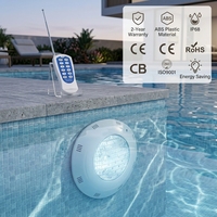 Lumière de piscine LED étanche IP68, boîtier rond en plastique ABS pour fontaine et bassin