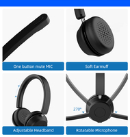 Auriculares inalámbricos con micrófono y cancelación de ruido, cascos con Bluetooth, manos libres, 46 horas de tiempo de conversación, conexión múltiple, con V5.2