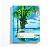 Agenda/Journal personnalisé en carton blanc, couverture rigide, format sur mesure, reliure cousue, impression plastifiée