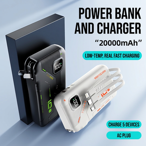 พาวเวอร์แบงค์ 20000mAh พร้อมปลั๊ก AC ชาร์จเร็ว หน้าจอดิจิตอล 5 พอร์ต USB กำลังไฟ 65W ช่องเสียบอเนกประสงค์ - Product Image 4