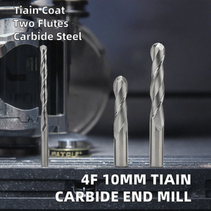 YUFU Para 4F-10mmX10X30X75 Recubrimiento TiAlN HRC60 Fresa de extremo de carburo de 2 filos para fresado CNC OEM/ODM - Product Image 2