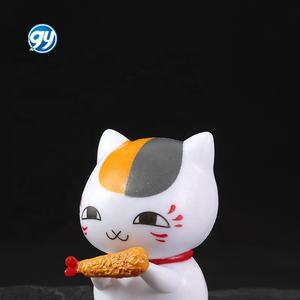 6 uds gato maestro figura Anime dibujos animados gatito muñeca juguete Mini paisaje ornamento - Product Image 3