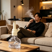 Chicha portable de luxe moderne avec logo personnalisé, accessoires en métal, boîte cadeau durable avec finition miroir