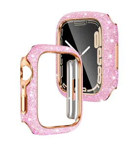 Adatto per Apple Watch 7 custodia protettiva Star Diamond Case 41mm custodia rigida Crystal Flash Diamond 45mm