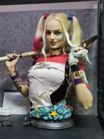 Statue réaliste de Harley Quinn en résine de 77 cm, sculpture de la Fille du Suicide Squad pour collection et exposition intérieure.