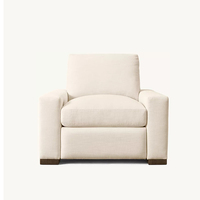 Fauteuil inclinable moderne en tissu écologique et durable, une place, avec pieds et rembourrage en mousse, pour salon et chambre à coucher
