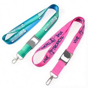 Custom Heat Transfer Printed Soft Black <b>Lanyard</b> with Bottle Opener <b>Lanyard</b> - Product Image 4