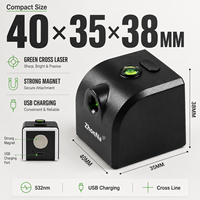 Niveau laser portable ZhonNa Green Light, calibrateur de ligne croisée, rechargeable par USB, outil de mesure magnétique, kit de pièces d'équipement laser