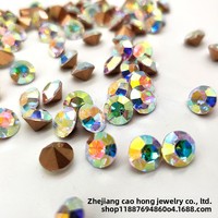 Matériaux de bricolage fournis directement par le fabricant : Strass en vrac cristal AB irisés, forme satellite, style à tige