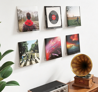 Étagère murale flottante en acrylique transparent pour disques vinyles, support mural pour l'affichage d'albums LP, décoration murale esthétique pour salle de musique, chambre à coucher