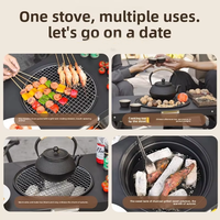 Nouvelle Conception 2026 – Table de Brasero Extérieur 4-en-1, Table de Barbecue Pliable en Acier pour Camping et Chauffage de Terrasse